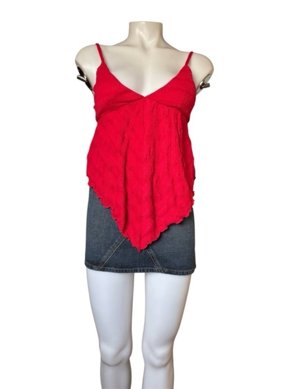 No Boundaries Red Handkerchief Hem Cami Top